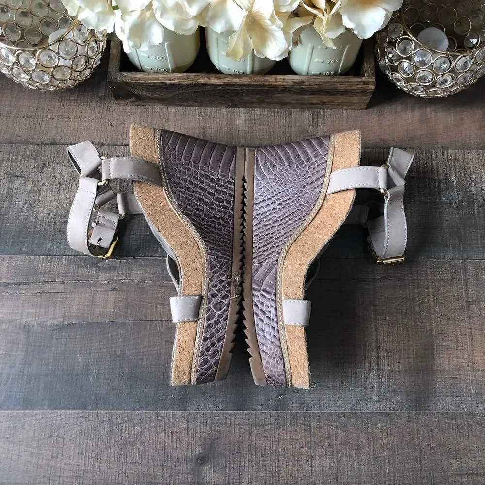 Tory Burch Brenden Crocodile Wedge